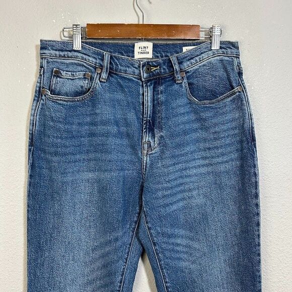 Flint and Tinder Mens Straight Fit Jeans 32 x 32 Blue Denim 100% Cotton - Picture 4 of 8